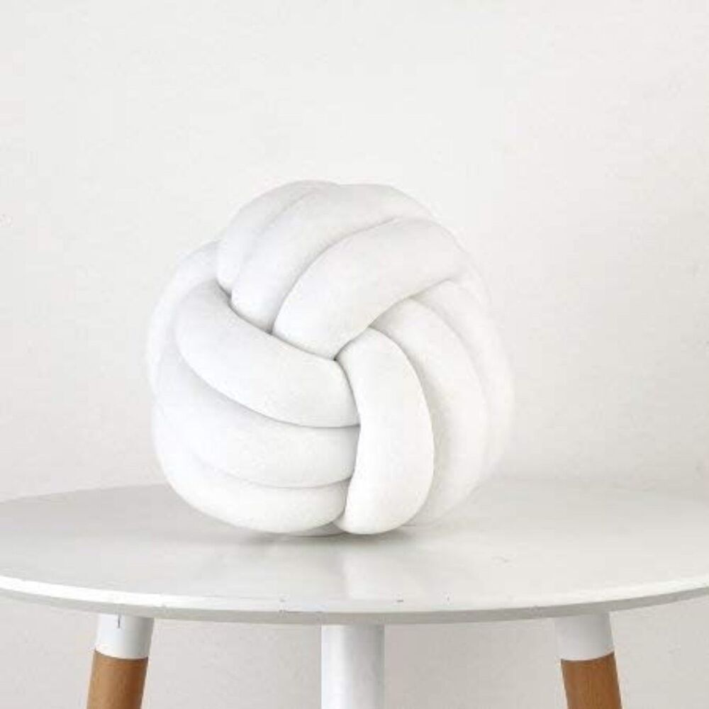 Snow White Knot Throw Pillow 11" NEW